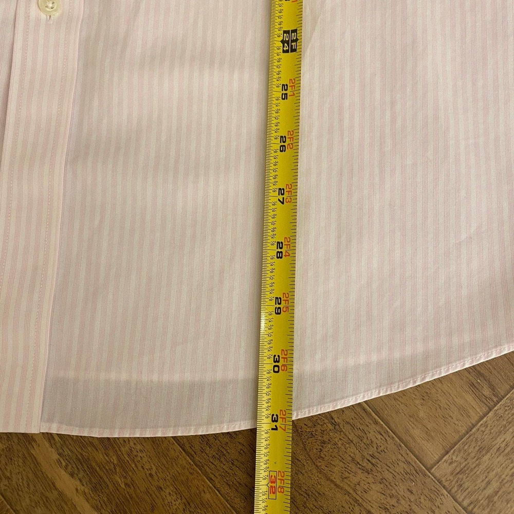Brooks Brothers Regent Fit Dress Shirt 17 4/5 Pink Stripe Cotton Non Iron - Picture 6 of 6
